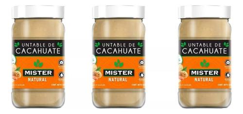 Mister Crema Cacahuate Natural Sin AzĂșcar 240g 3pzs