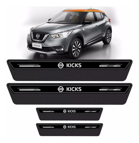 Soleira De Porta Nissan Kicks 2017 2018  Preto/cromado