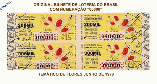 Bilhetes De Loterias De 1970 Com Numero  0 - Cod.597