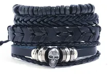 Comprar Sets De Pulseras Hombre Yin Yang Ancla Calavera De Cuero