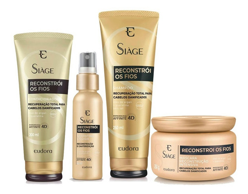 Siáge Reconstrói Fios Shampoo + Condi + Máscara + Queratina