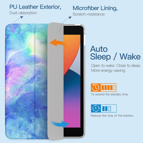 Funda Para iPad 10.2 iPad De 9ª Gen Plegable Nebula Soport