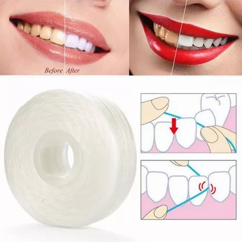 Set Hilo Dental Bambú Menta 100m Y Cepillos Dientes Forma U