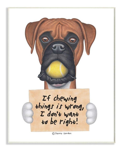 Stupell Industries Dog Humor If Chewing Things Is Wrong Boxe