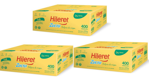 Edulcorante Hileret Zucra X 400 Sobres 3 Cajas