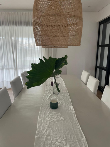 Caminos De Mesa Individual Doble Gasas Algodón Hojas 2,50 Cm Blanco Mitre