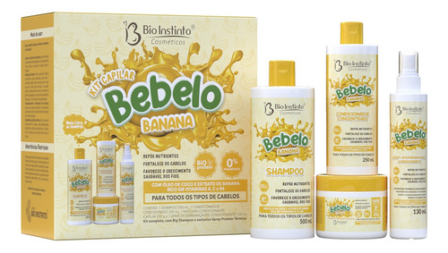 6 Kit Capilar Hidratação Bebelo Banana C/ Óleo De Coco