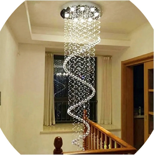 Lustre De Cristal Espiral Base 60 Cm 2,50 Até 2,9 Metros  