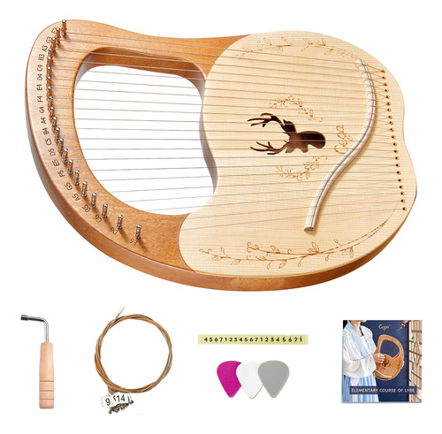 Caja De Tablero Lyre Harp Con Púas Para Música, Pegatina, Ll