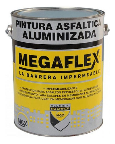 Pintura Asfaltica 1 Lt Megaflex Aluminizada