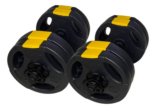 Kit Halteres Peso Musculação Ajustável Halter Até 30kg Cor Preto