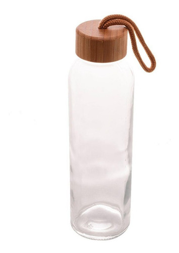 Imagem 1 de 6 de Garrafa De Vidro C/tampa De Bambu 500ml - Lyor