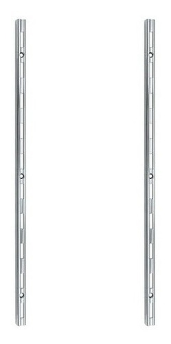 Imagem 1 de 6 de Trilho Cremalheira Simples Para Prateleira Zincado 2m-kit2