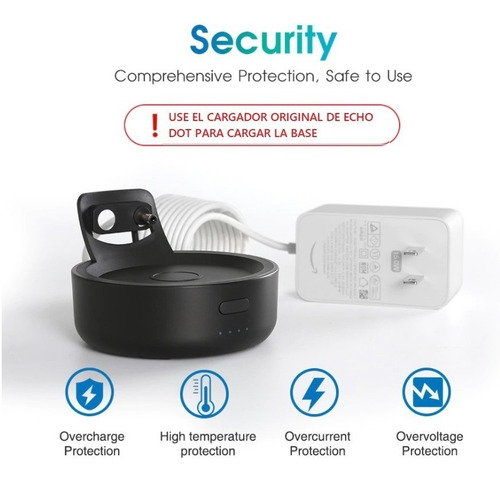 Base Inalámbrica Recargable Compatible Con Echo Dot 4ta. G.
