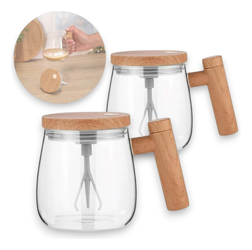 Pack X2 Taza Eléctrica Con Mezclador Automático Mug 400ml