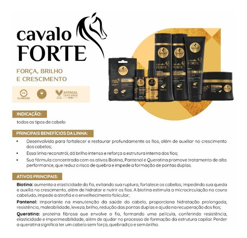 Kit Haskell Cavalo Forte Shampoo+condicionador+mascara