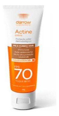 Protetor Solar Facial Actine Pele Morena Mais Fps70 40g