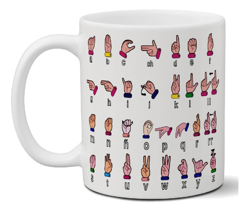 Taza De Cerámica Lenguaje De Señas Ideal Regalo. Cod 780