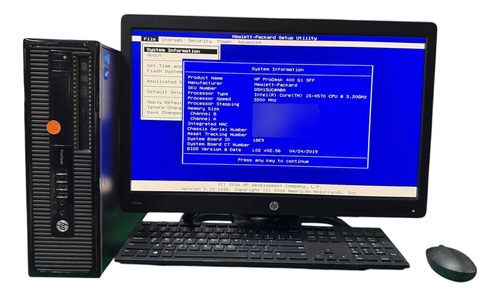 Pc Escritorio Hp I5 De 4tha / 8ram / 240 Sdd / Monitor 22 (Usado)