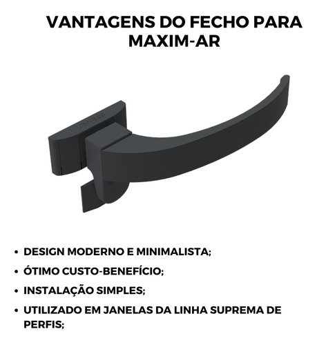 Fecho Para Janela Maxim-ar 735d Suprema M2 Su Preto 02 Pçs