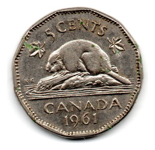 Canada Moneda 5 Cents Año 1961 Km#50a