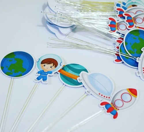 50 Topper Tags Para Doces Astronauta