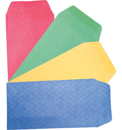 200 Sobres Manila Coin 6x16cm Color Amarillo Azul Rojo Verde