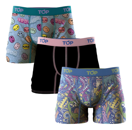 Pack 3 Boxer Top Algodón Kpop Energy