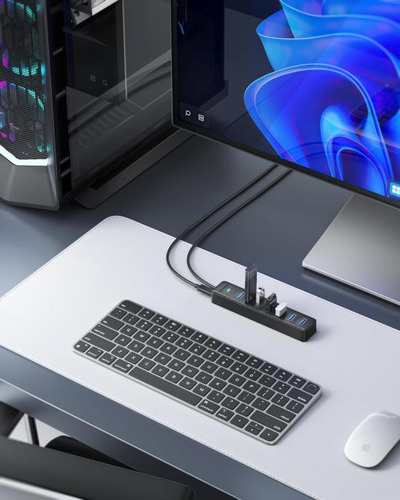 Phixero Hub Usb De 7 Puertos, Cable Largo Hub Usb 3.0 Hub Mu
