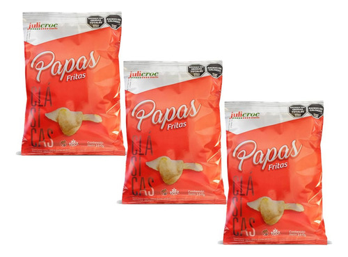 Papas Fritas Clasica Julicroc Snack Sin Tacc Vegetal 160g X3