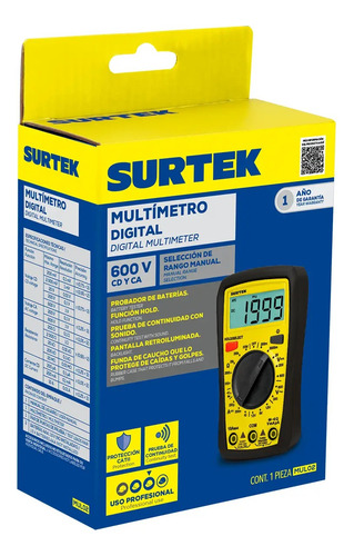 Multímetro Digital Compacto De 600 V Surtek