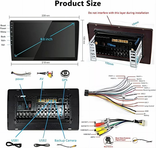 Radio Android Gps Mirror Link Wifi Usb 2 Din 9 Pulgadas