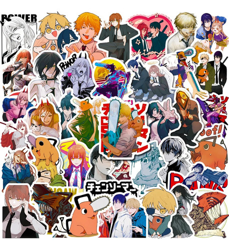 Set Calcomanias Stickers  Chainsaw Man Mix 50 Pack