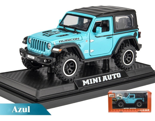 Jeep Wrangler Rubicon Miniatura Metal Coche Con Luz Y Sonido