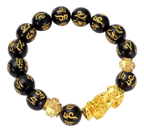 Pulsera De Cuentas Negras En U Attract Wealth Jewelry Buddhi