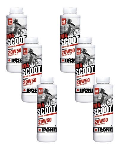 Ipone M4 Scoot Aceite Scooter 20w50 Moto 4t Mineral X6lts