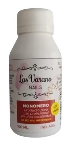 Monómero Las Varano 100 Ml Sin Mma Uñas Esculpidas Acrilicas