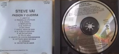 Steve Vai Pasión Y Guerra Cd (Usado)