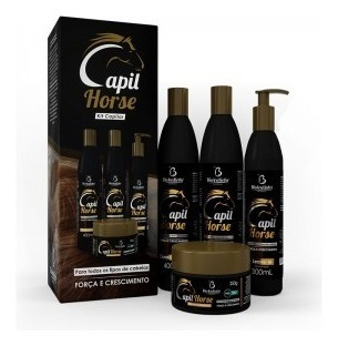 4 Kit Tratamento Capilar Capil Horse Crescimento Cabelo Top