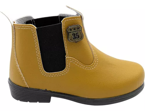 Bota Coturno Infantil Masculina Mostarda Club Happy