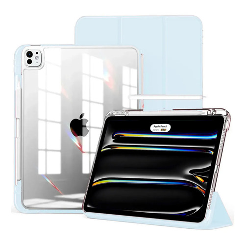 Funda Mr. Gadgets para iPad Pro 13" M4 y M5 con Smart Cover y Soporte de Lápiz, Azul Claro