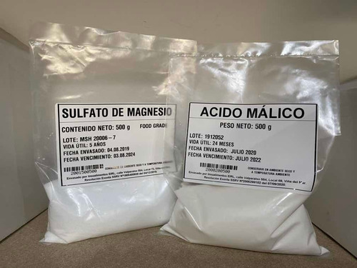 Ácido Málico 500 G + Sulfato De Magnesio 500 G