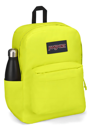 Mochila Jansport Superbreak Plus 26l Porta Notebook Urbana Color Cyber Lime Diseño De La Tela Liso