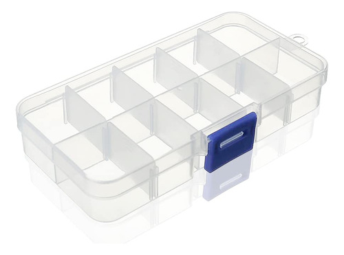Caja Almacenamiento Pieza Plastico Transparente 10 Rejilla