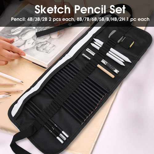 Kit De Lápices Para Dibujar, Set De Bocetos, Color Carbón, G
