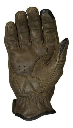 Imagen 2 de 4 de Guantes Moto Nine To One Zip Marron Protecciones Cuotas