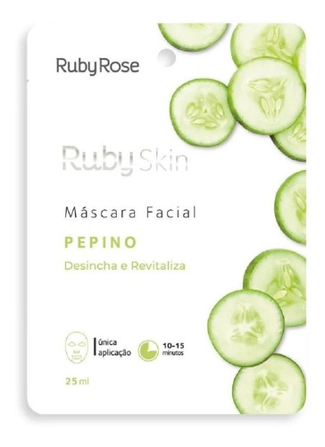 Ruby Rose Máscara Facial Pepino Desincha E Revitaliza