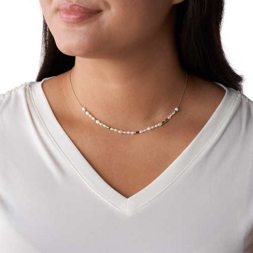 Imagen 6 de 7 de Collar Mujer Fossil Classic Perlas