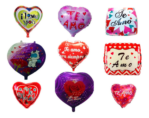 Globo Metalizado Corazon 18 Pulgadas San Valentin Pack X 5 U