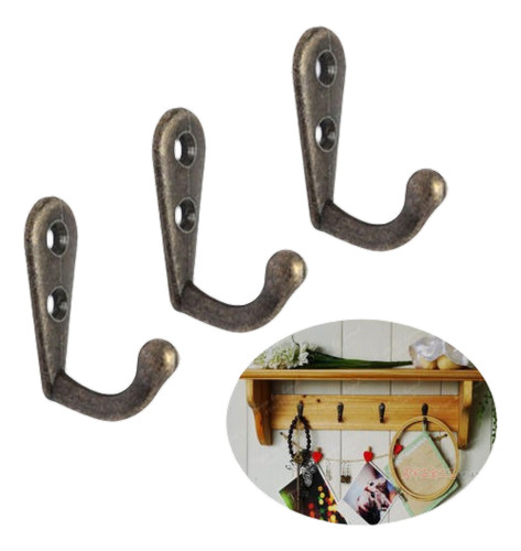 25 Pack Rústica Pared Vintage Solo Perchas Ganchos Bronce So